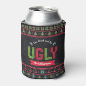 Ugly KerstSweater Nordic Knit Name Chalkboard Blikjeskoeler (Blikje Voorkant)