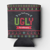 Ugly KerstSweater Nordic Knit Name Chalkboard Blikjeskoeler (Achterkant)