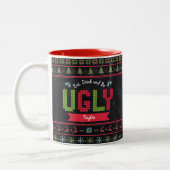 Ugly KerstSweater Nordic Knit Name Chalkboard Tweekleurige Koffiemok (Links)
