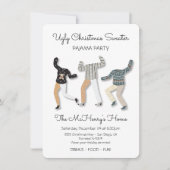 Ugly KerstSweater Pajama Party Kaart (Voorkant)