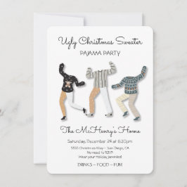 Ugly KerstSweater Pajama Party Kaart