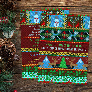 Ugly KerstSweater Party Fun Knet Reindeer Kaart