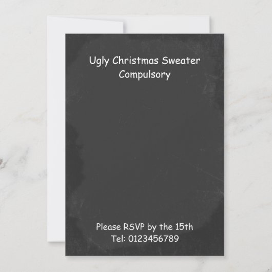 Ugly KerstSweater Party Kaart (Achterkant)