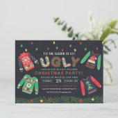 Ugly KerstSweater Party Kaart (Staand voorkant)