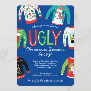 Ugly KerstSweater Party Kaart