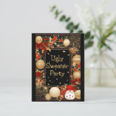 Ugly KerstSweater Party Kaart (Staand voorkant)