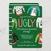 Ugly KerstSweater Party Kaart (Voorkant / Achterkant)