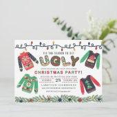 Ugly KerstSweater Party Kaart (Staand voorkant)