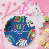 Ugly KerstSweater Party Papieren Bordje (Feest)
