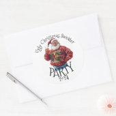 Ugly KerstSweater Party Ronde Sticker (Envelop)