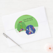 Ugly KerstSweater Party Ronde Sticker (Envelop)