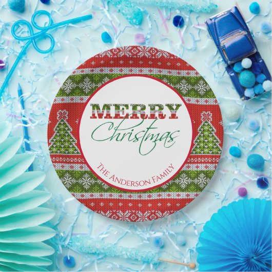Ugly KerstSweater Party | Rood en groen Papieren Bordje (Feest)