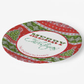 Ugly KerstSweater Party | Rood en groen Papieren Bordje (Gekanteld)