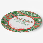 Ugly KerstSweater Party | Rood en groen Papieren Bordje (Gekanteld)