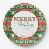 Ugly KerstSweater Party | Rood en groen Papieren Bordje (Voorkant)