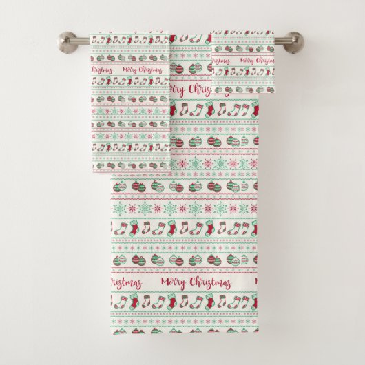 Ugly KerstSweater Pattern Holiday Bad Handdoek (Insitu)