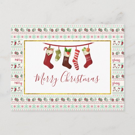 Ugly KerstSweater Pattern Holiday Briefkaart (Voorkant)