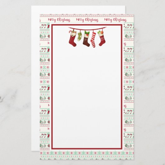 Ugly KerstSweater Pattern Holiday Briefpapier (Voorkant / Achterkant)