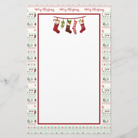 Ugly KerstSweater Pattern Holiday Briefpapier (Voorkant)
