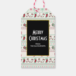 Ugly KerstSweater Pattern Holiday Cadeaulabel