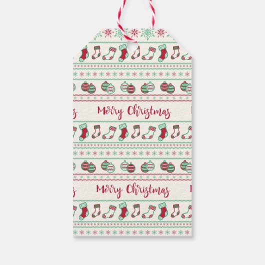 Ugly KerstSweater Pattern Holiday Cadeaulabel (Achterkant)