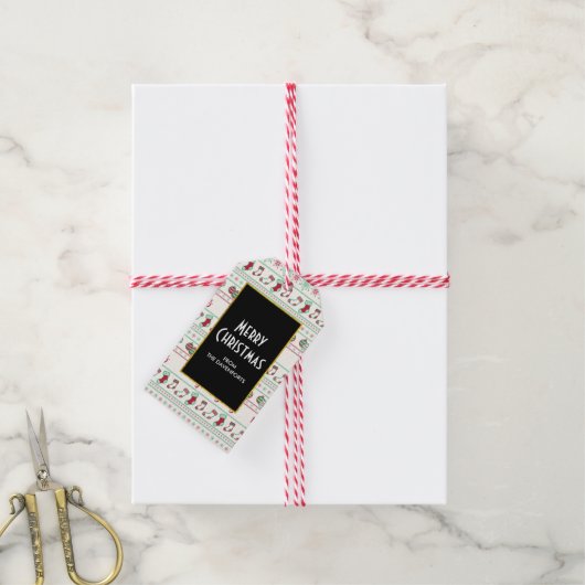 Ugly KerstSweater Pattern Holiday Cadeaulabel (Met Touw)