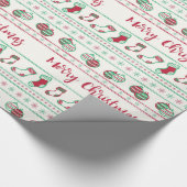 Ugly KerstSweater Pattern Holiday Cadeaupapier (Hoek)