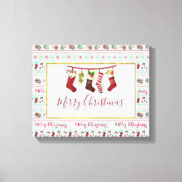 Ugly KerstSweater Pattern Holiday Canvas Afdruk