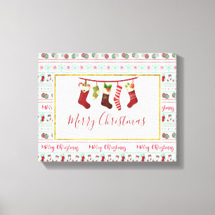 Ugly KerstSweater Pattern Holiday Canvas Afdruk