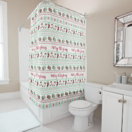 Ugly KerstSweater Pattern Holiday Douchegordijn