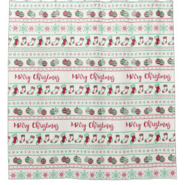 Ugly KerstSweater Pattern Holiday Douchegordijn