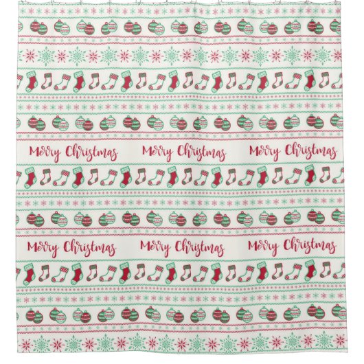 Ugly KerstSweater Pattern Holiday Douchegordijn (Voorkant)