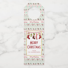 Ugly KerstSweater Pattern Holiday Flessenhanger