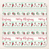 Ugly KerstSweater Pattern Holiday Kartonnen Onderzetters (Voorkant)