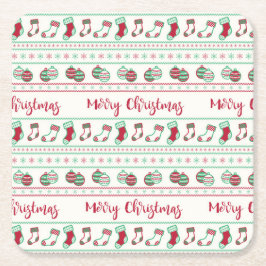 Ugly KerstSweater Pattern Holiday Kartonnen Onderzetters