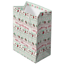 Ugly KerstSweater Pattern Holiday Medium Cadeauzakje