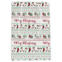 Ugly KerstSweater Pattern Holiday Medium Cadeauzakje