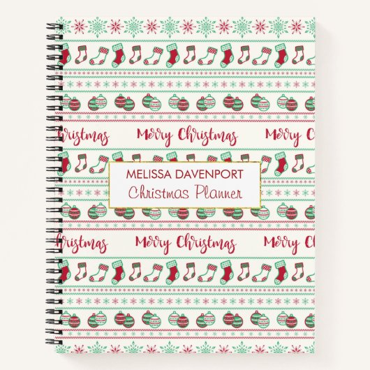 Ugly KerstSweater Pattern Holiday Notitieboek (Voorkant)