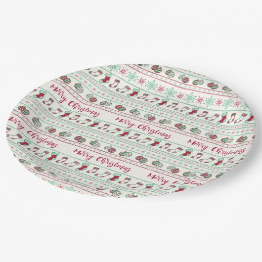 Ugly KerstSweater Pattern Holiday Papieren Bordje (Gekanteld)