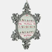 Ugly KerstSweater Pattern Holiday Tin Sneeuwvlok Ornament (Links)