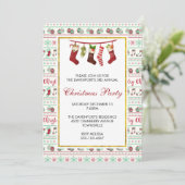 Ugly KerstSweater Pattern Party Invite (Staand voorkant)