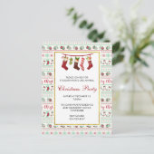 Ugly KerstSweater Pattern Party Invite Briefkaart (Staand voorkant)