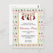 Ugly KerstSweater Pattern Party Invite Briefkaart (Voorkant / Achterkant)