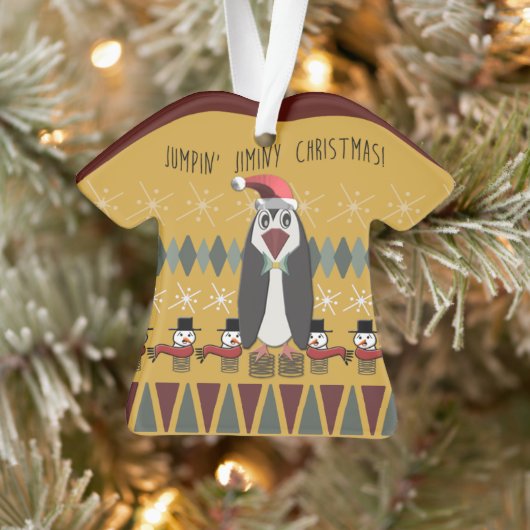 Ugly KerstSweater Penguin Gold - Gepersonaliseerd Ornament (Boom)