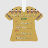 Ugly KerstSweater Penguin Gold - Gepersonaliseerd Ornament (achterkant)