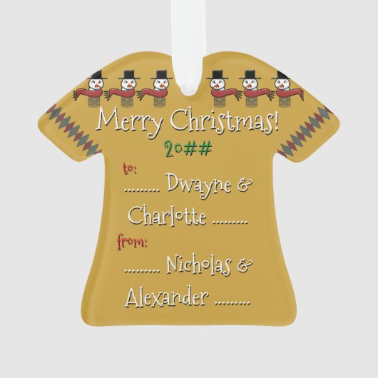 Ugly KerstSweater Penguin Gold - Gepersonaliseerd Ornament (achterkant)