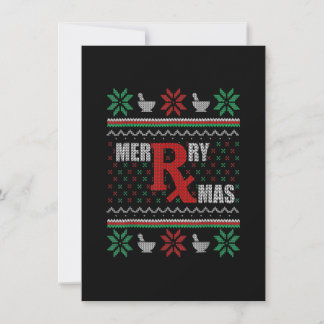 Ugly kerstSweater Pharmacy Tech Merry Xmas Ph Kaart