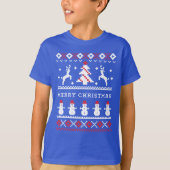 Ugly KerstSweater Reindeer/Snowman T-shirt (Voorkant)