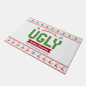 Ugly KerstSweater Tacky Nordic Red Green Knit Deurmat (Schuin)