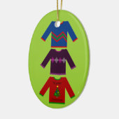 Ugly KerstSweater Trio Keramisch Ornament (Links)